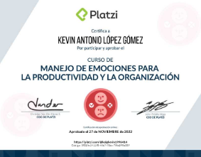 Certificado Manejo de Emociones