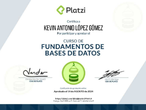 Certificado Fundamentos BD