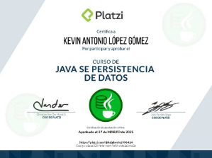 Certificado Persistencia Java