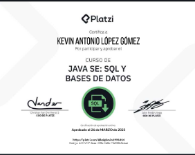 Certificado SQL Java