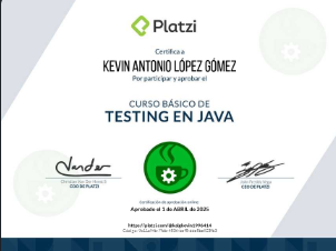 Certificado Testing Java