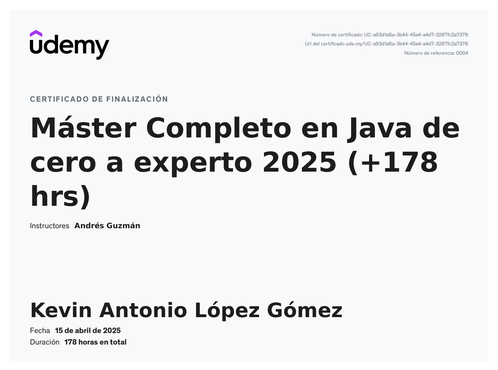 Certificado Interfaces Android